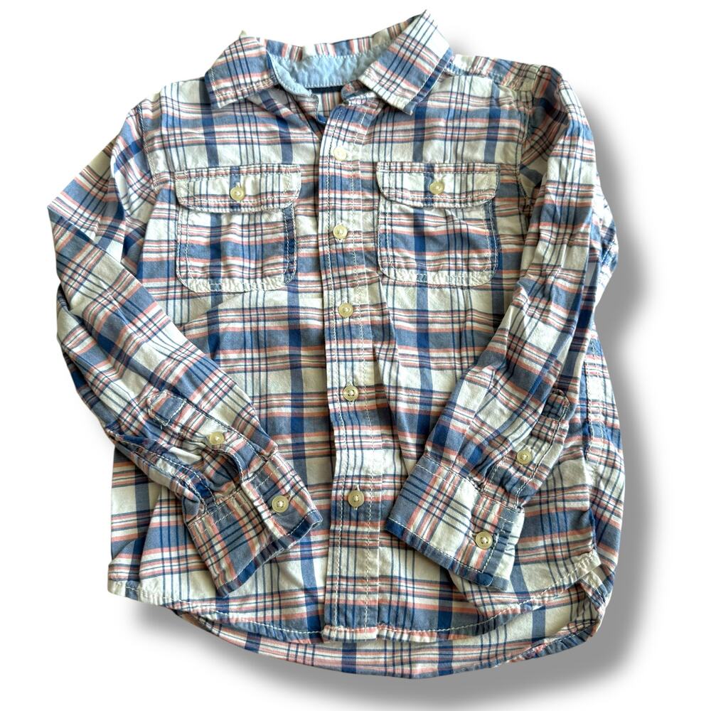 Carter's Boys Long Sleeve Plaid Button-Up Shirt - Size 5